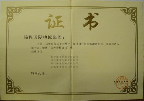 2003年优秀货代公司（第三届）